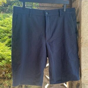 NWT Five Four Men's Navy Blue Textured Princeton Classic Shorts - size 34